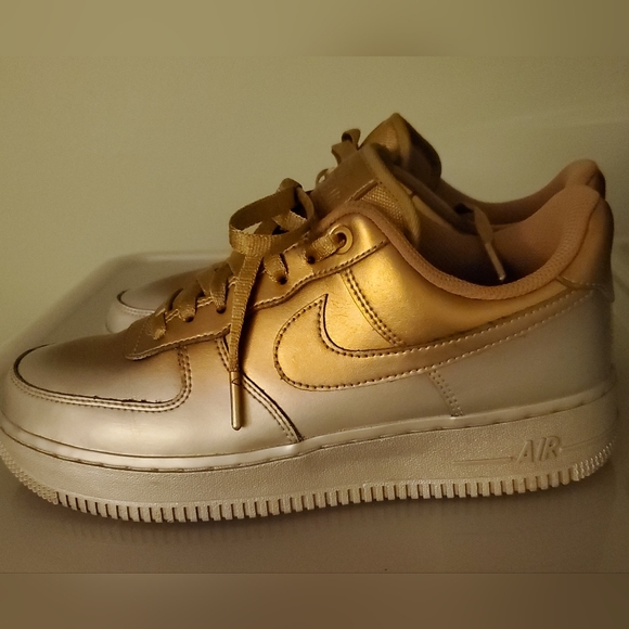 Nike Air Force 1 Low 'Gold Silver' 898889-012 w’s sz 8 no box - Picture 6 of 8